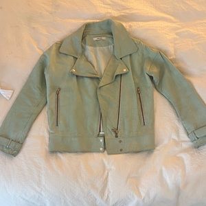J brand mint green leather jacket